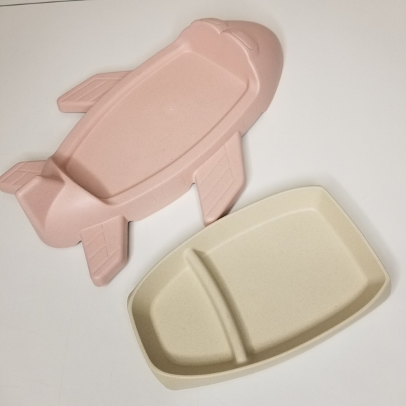 Aircraft Child's Plate Bamboo Fiber  Home Kitchen Creative Plate Pink Be… - Picture 5 of 8